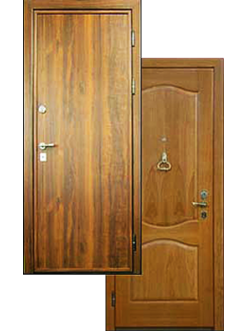Двери ламинат металлические, входные: цвет - массив дуба ДВ-2